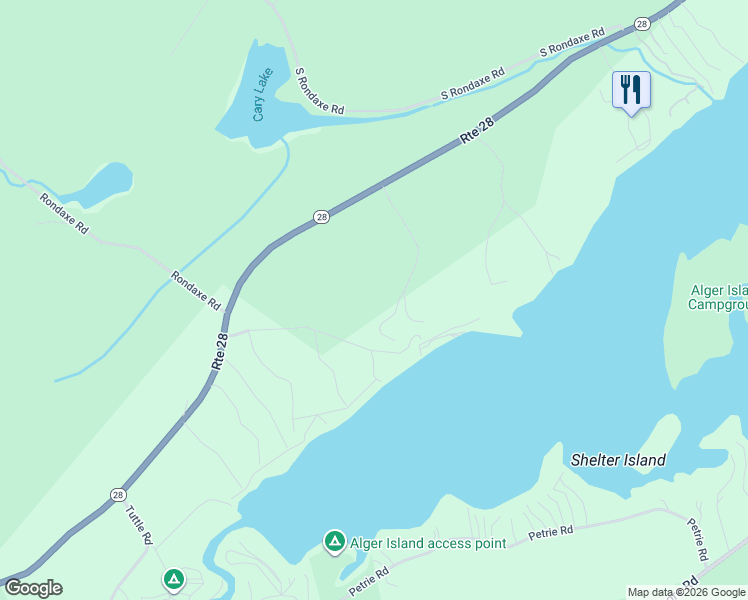 map of restaurants, bars, coffee shops, grocery stores, and more near 136 Tee-O-Wana Road in Old Forge