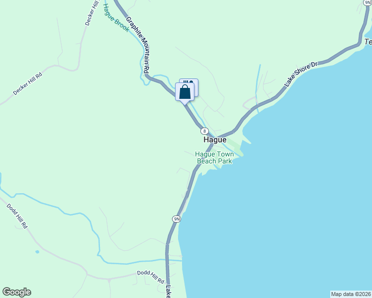 map of restaurants, bars, coffee shops, grocery stores, and more near 9051 Lake Shore Drive in Hague