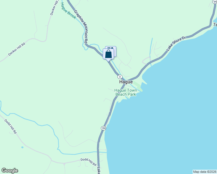 map of restaurants, bars, coffee shops, grocery stores, and more near 9051 Lake Shore Drive in Hague