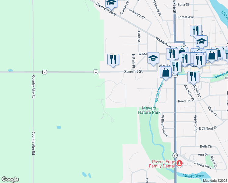 map of restaurants, bars, coffee shops, grocery stores, and more near 711 Meadow Ridge Lane in Plymouth