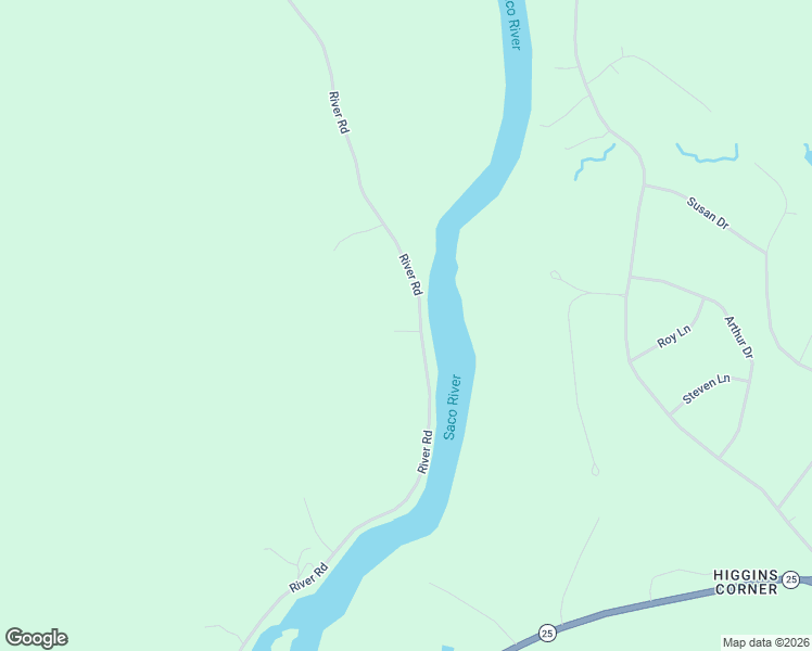 map of restaurants, bars, coffee shops, grocery stores, and more near 92 River Road in Limington