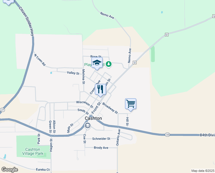 map of restaurants, bars, coffee shops, grocery stores, and more near 704 Kenyon Street in Cashton