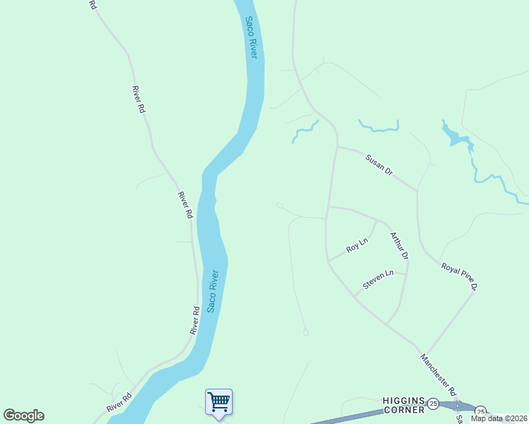 map of restaurants, bars, coffee shops, grocery stores, and more near 5 Rivermeadow Circle in Standish