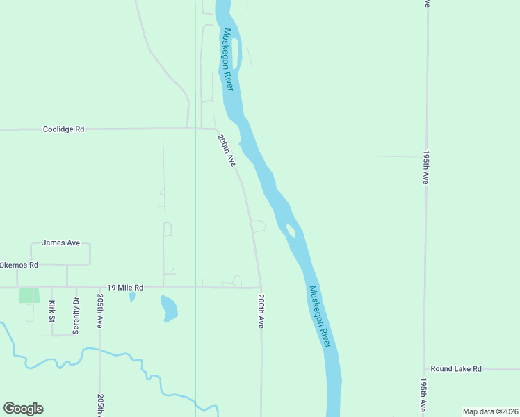 map of restaurants, bars, coffee shops, grocery stores, and more near 19222 200th Avenue in Big Rapids
