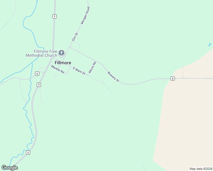 map of restaurants, bars, coffee shops, grocery stores, and more near 19493 Moose Road in Wykoff