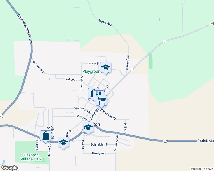 map of restaurants, bars, coffee shops, grocery stores, and more near 704 Kenyon Street in Cashton