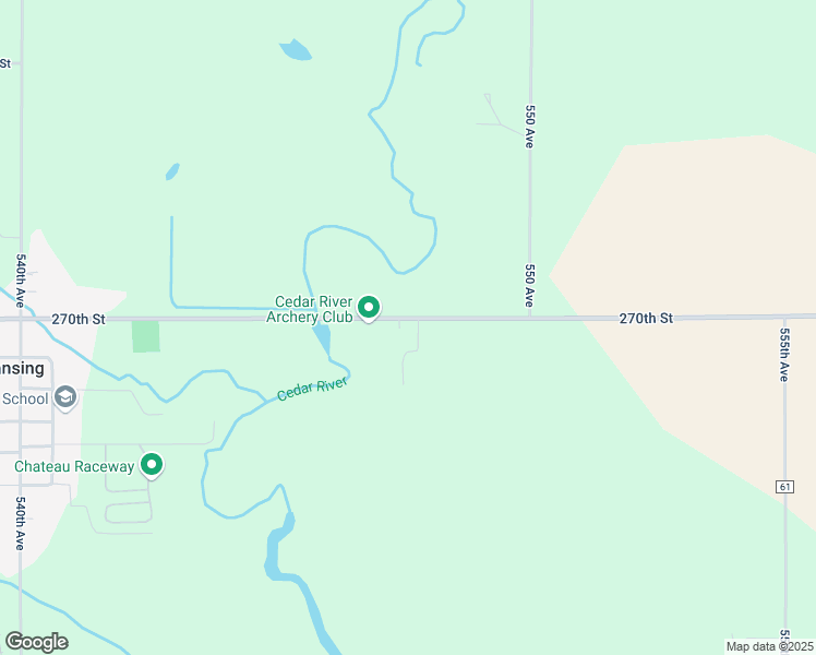 map of restaurants, bars, coffee shops, grocery stores, and more near 54769 270th Street in Austin