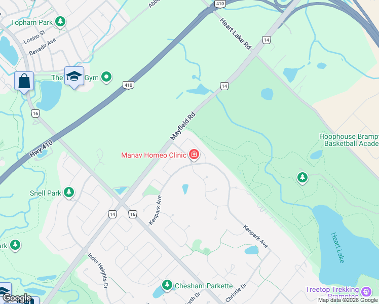 map of restaurants, bars, coffee shops, grocery stores, and more near 7 Stonegate Drive in Brampton