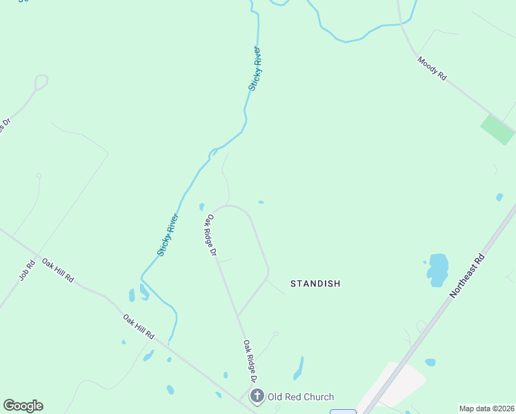 map of restaurants, bars, coffee shops, grocery stores, and more near 44 Oak Ridge Drive in Standish