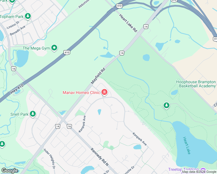 map of restaurants, bars, coffee shops, grocery stores, and more near 28 Chickadee Crescent in Brampton