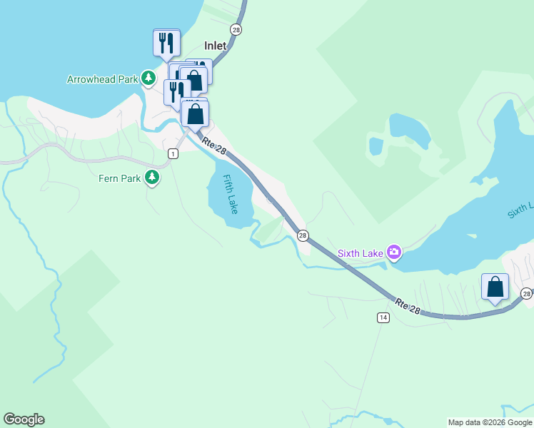 map of restaurants, bars, coffee shops, grocery stores, and more near 222 Highway 28 in Hamilton