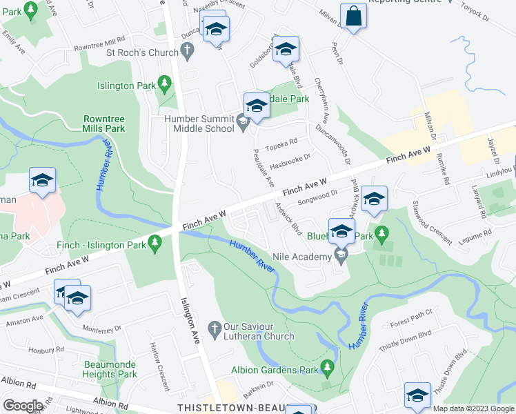 map of restaurants, bars, coffee shops, grocery stores, and more near in Toronto