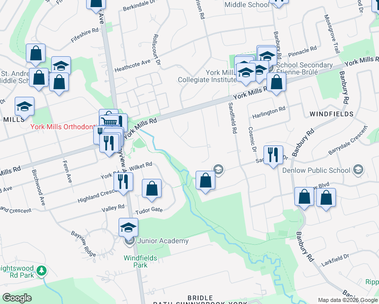 map of restaurants, bars, coffee shops, grocery stores, and more near in Toronto