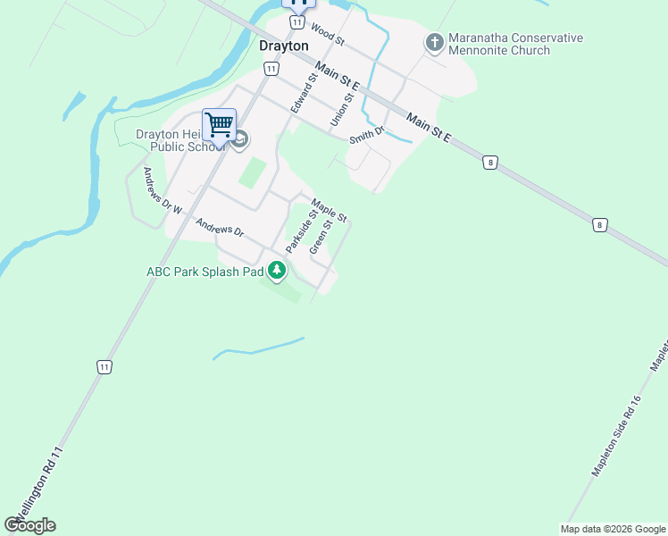 map of restaurants, bars, coffee shops, grocery stores, and more near in Wellington County