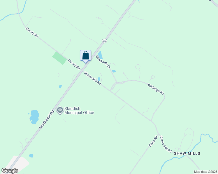 map of restaurants, bars, coffee shops, grocery stores, and more near 40 Shaws Mill Road in Standish