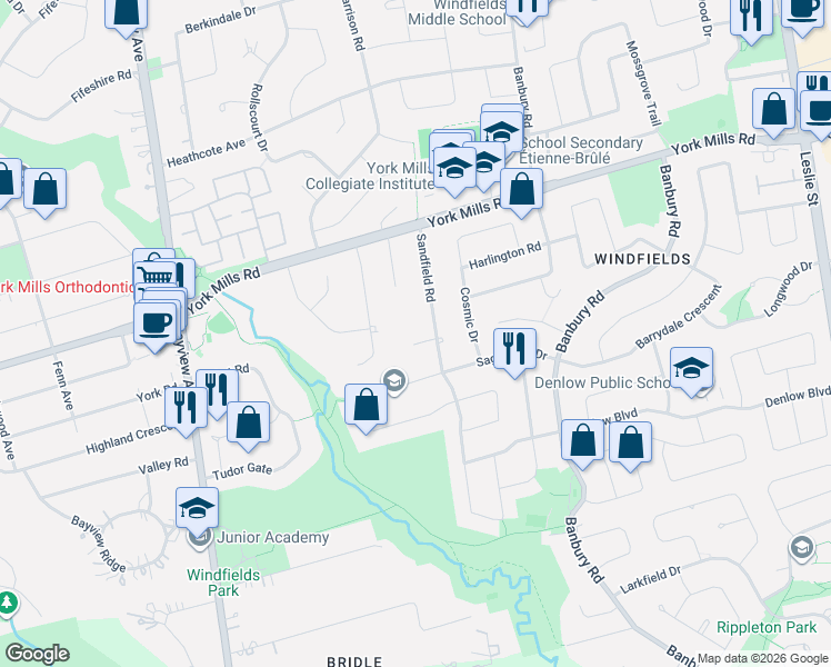 map of restaurants, bars, coffee shops, grocery stores, and more near in Toronto