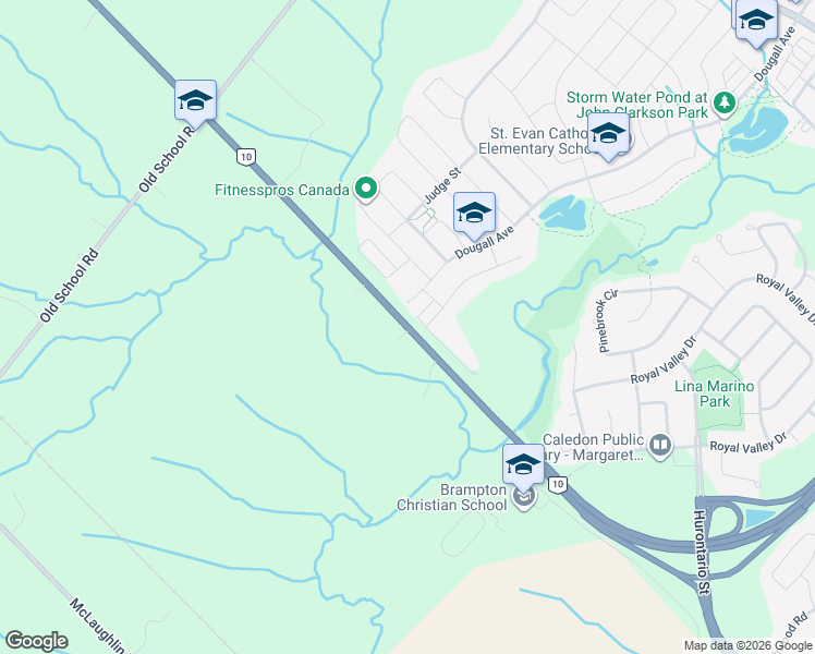 map of restaurants, bars, coffee shops, grocery stores, and more near 12692 Hurontario Street in Regional Municipality of Peel