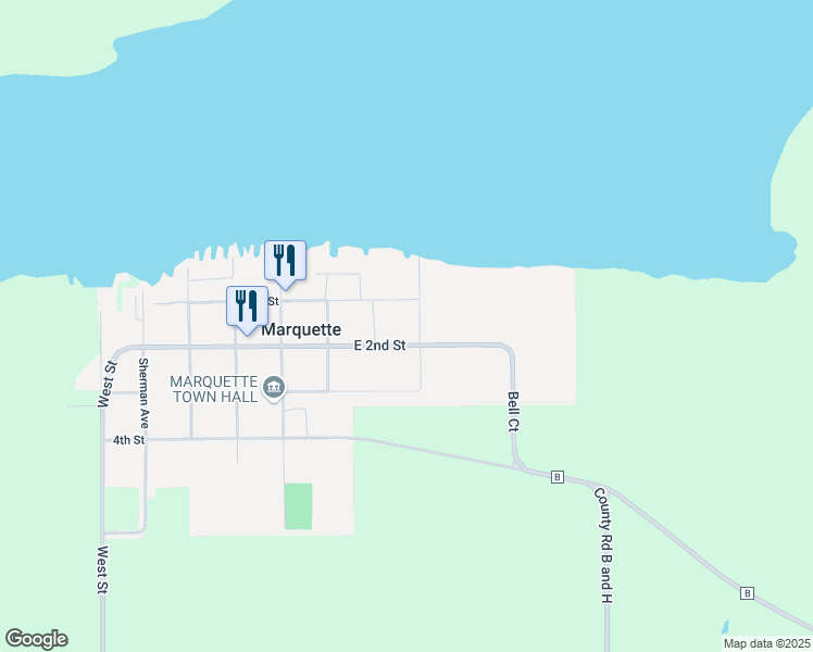 map of restaurants, bars, coffee shops, grocery stores, and more near 146 Dodges Ave in Markesan