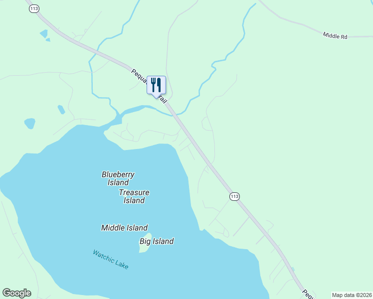 map of restaurants, bars, coffee shops, grocery stores, and more near 29 Watchic Road 1 in Standish