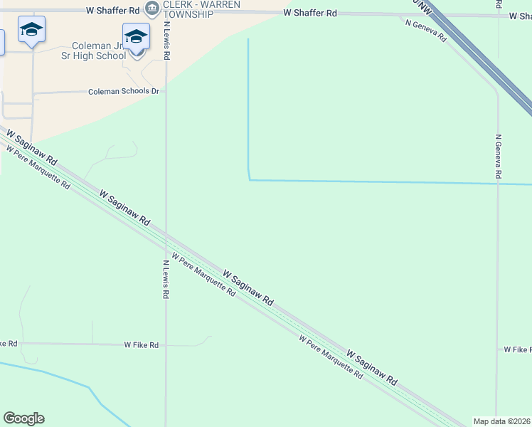 map of restaurants, bars, coffee shops, grocery stores, and more near 4864 West Saginaw Road in Coleman