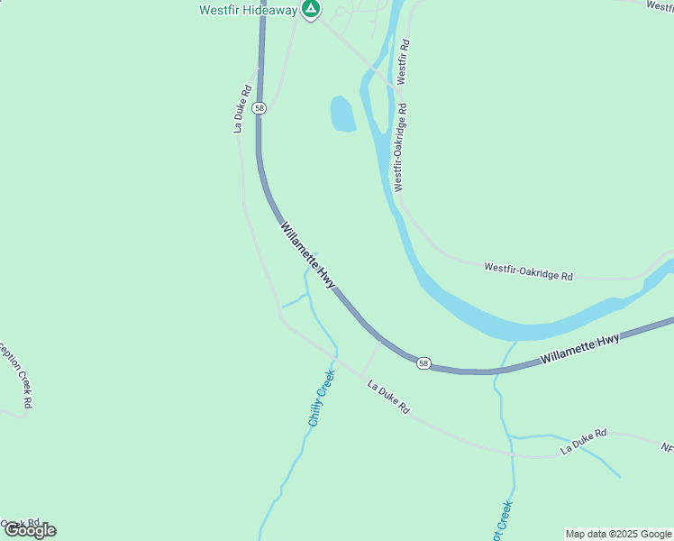 map of restaurants, bars, coffee shops, grocery stores, and more near 46407 Oregon 58 in Westfir