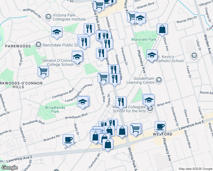 map of restaurants, bars, coffee shops, grocery stores, and more near in 