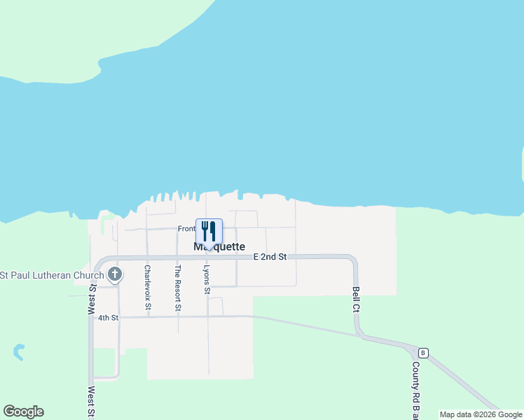 map of restaurants, bars, coffee shops, grocery stores, and more near 264 Front Street in Markesan