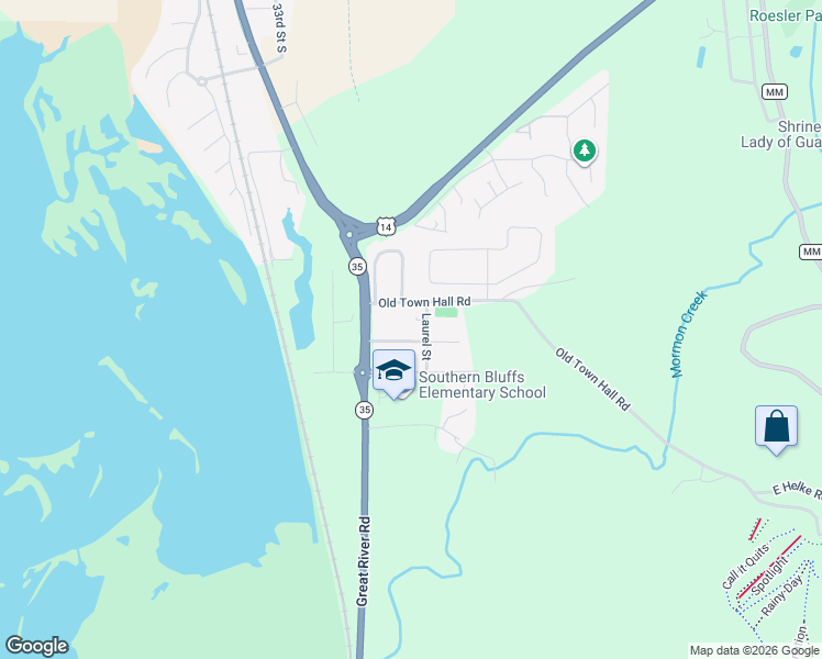 map of restaurants, bars, coffee shops, grocery stores, and more near 4109 Riverview Drive in La Crosse