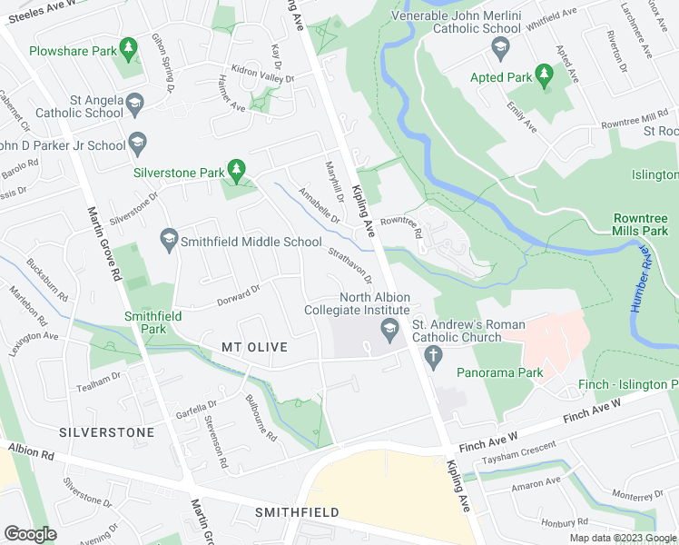 map of restaurants, bars, coffee shops, grocery stores, and more near 11 Valetta Court in Toronto