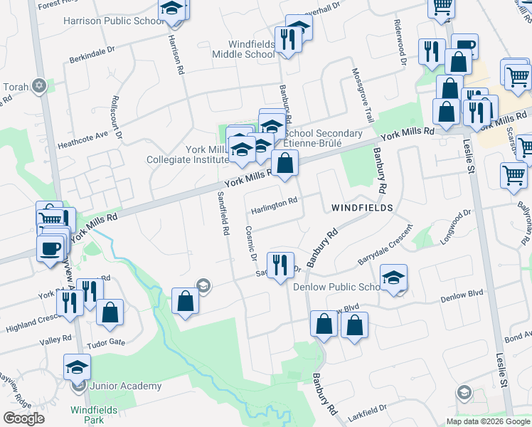 map of restaurants, bars, coffee shops, grocery stores, and more near in Toronto
