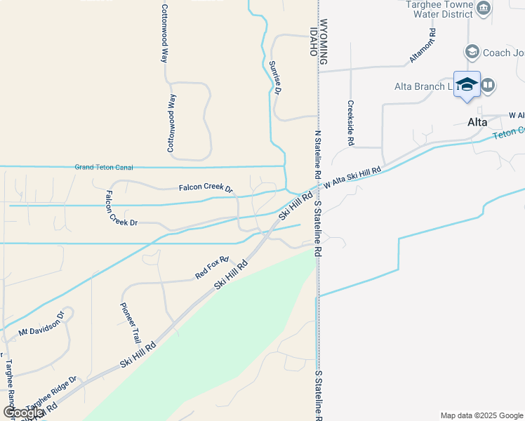map of restaurants, bars, coffee shops, grocery stores, and more near 1879 Creek Resort Circle in Driggs