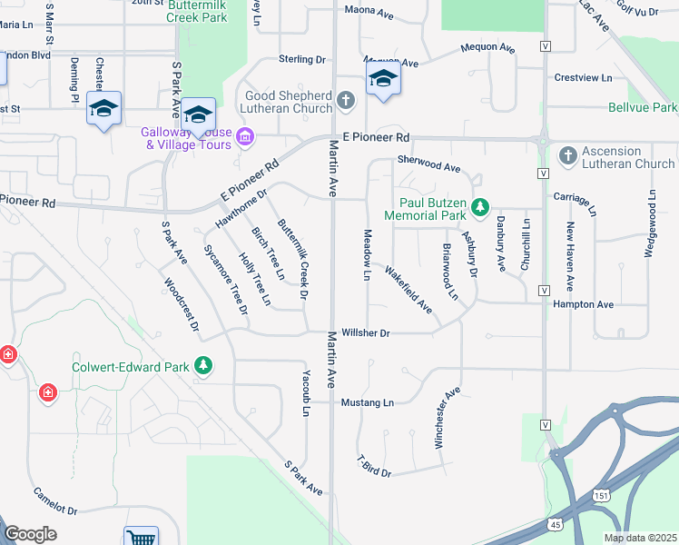 map of restaurants, bars, coffee shops, grocery stores, and more near 1027 Martin Avenue in Fond du Lac