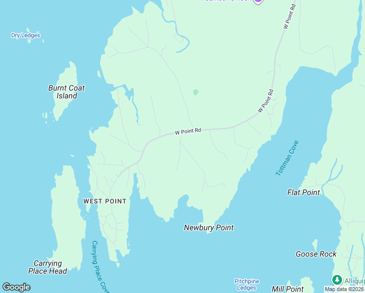 map of restaurants, bars, coffee shops, grocery stores, and more near 258 West Point Road in Phippsburg