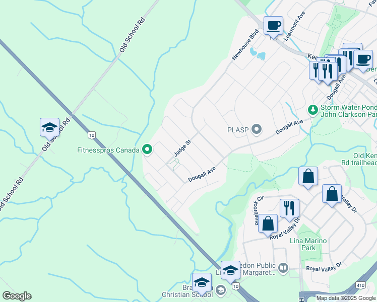 map of restaurants, bars, coffee shops, grocery stores, and more near in Caledon