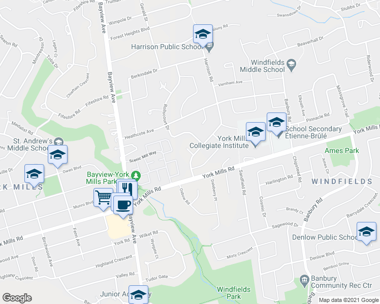 map of restaurants, bars, coffee shops, grocery stores, and more near 5 Bachelor Place in Toronto