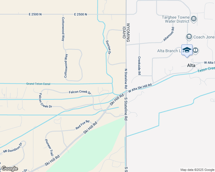 map of restaurants, bars, coffee shops, grocery stores, and more near 1943 Creek Resort Circle in Driggs