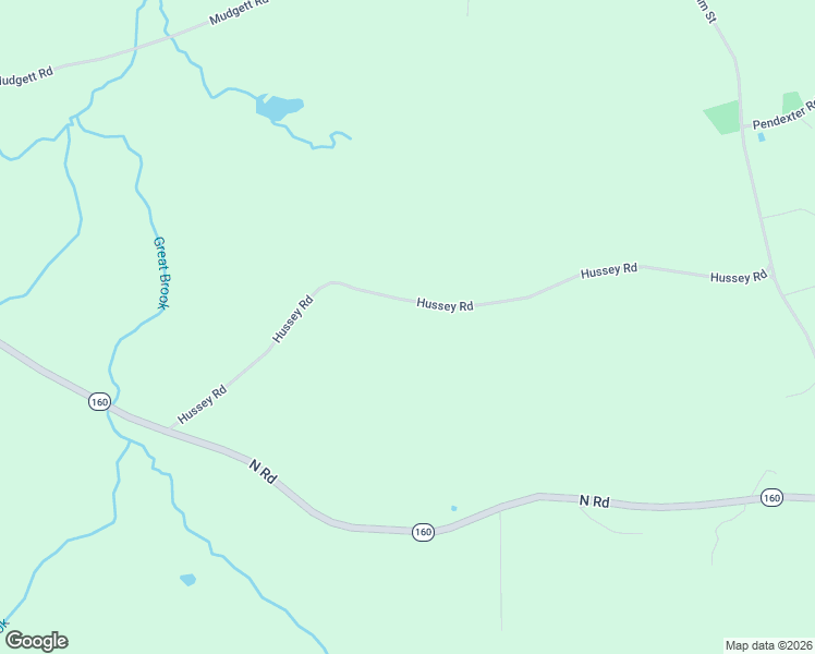 map of restaurants, bars, coffee shops, grocery stores, and more near 102 Hussey Road in Parsonsfield