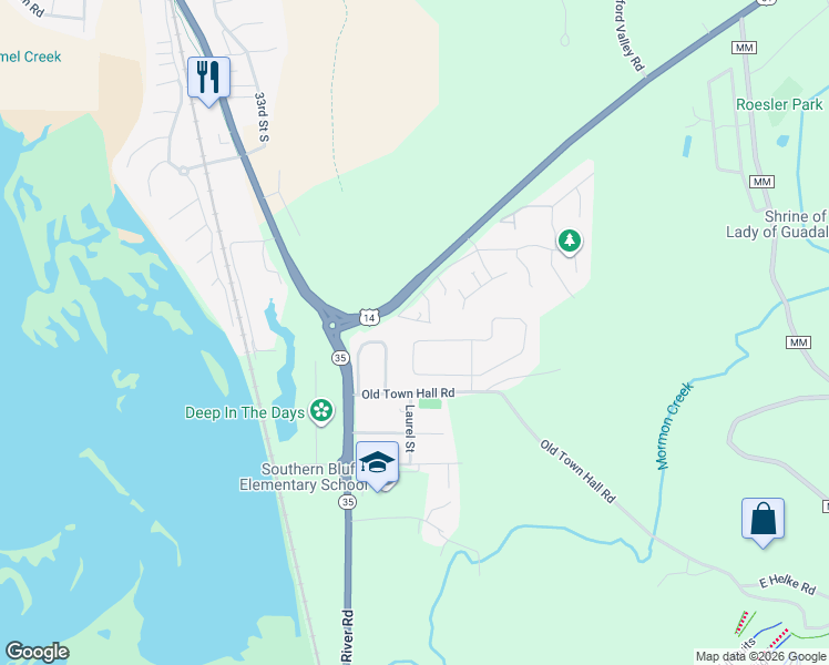 map of restaurants, bars, coffee shops, grocery stores, and more near 4120 Brickyard Lane in La Crosse