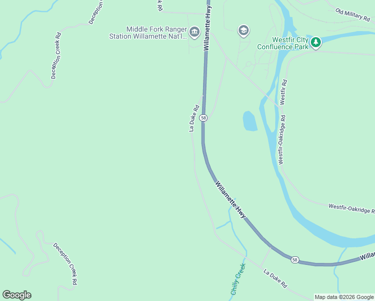 map of restaurants, bars, coffee shops, grocery stores, and more near 76690 La Duke Road in Westfir