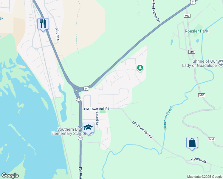 map of restaurants, bars, coffee shops, grocery stores, and more near 37 Fireclay Court in La Crosse