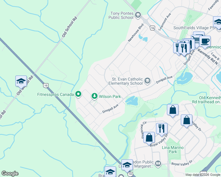 map of restaurants, bars, coffee shops, grocery stores, and more near in Regional Municipality of Peel