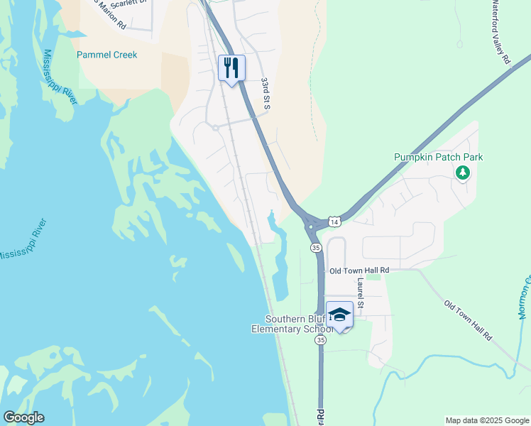map of restaurants, bars, coffee shops, grocery stores, and more near 3634 Calvert Road in La Crosse