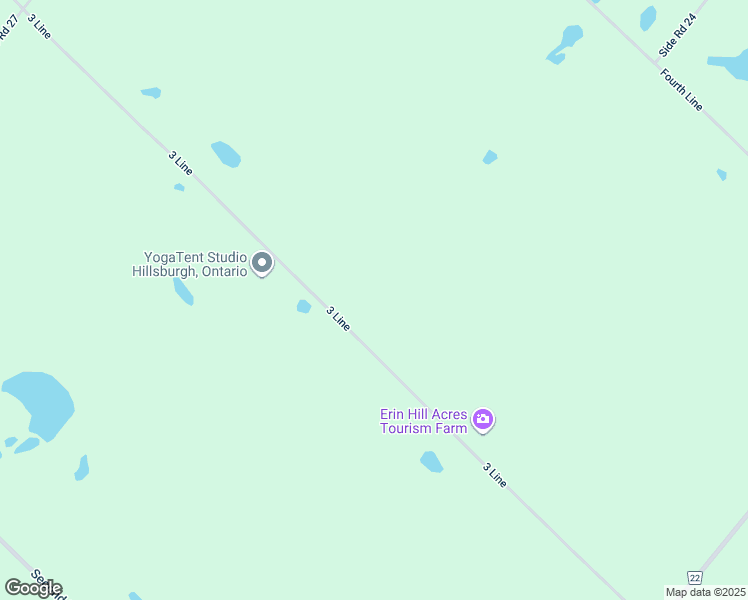 map of restaurants, bars, coffee shops, grocery stores, and more near 5881 3 Line in Erin