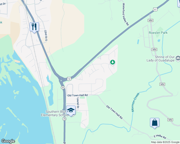 map of restaurants, bars, coffee shops, grocery stores, and more near 4372 Brickyard Lane in La Crosse