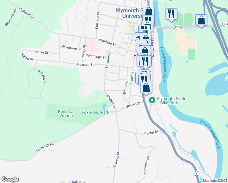 map of restaurants, bars, coffee shops, grocery stores, and more near 6 Fox Park Drive in Plymouth