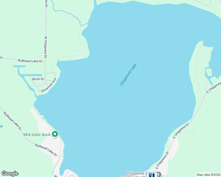 map of restaurants, bars, coffee shops, grocery stores, and more near in Chippewa Lake