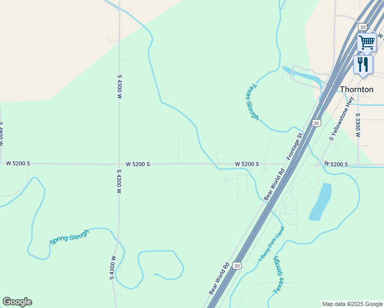 map of restaurants, bars, coffee shops, grocery stores, and more near 5000-5098 South 4056 West in Rexburg