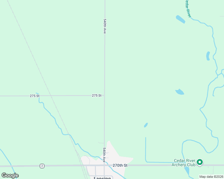 map of restaurants, bars, coffee shops, grocery stores, and more near 27546 540th Avenue in Austin