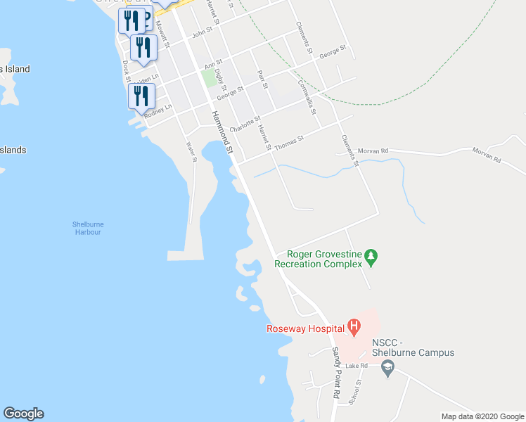 map of restaurants, bars, coffee shops, grocery stores, and more near 56 Hammond Street in Shelburne