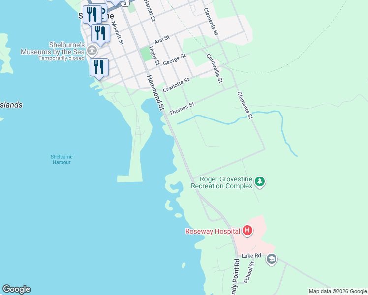 map of restaurants, bars, coffee shops, grocery stores, and more near 56 Hammond Street in Shelburne